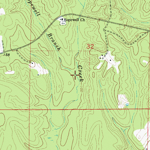 Topographic Map of Hopewell Branch, AL