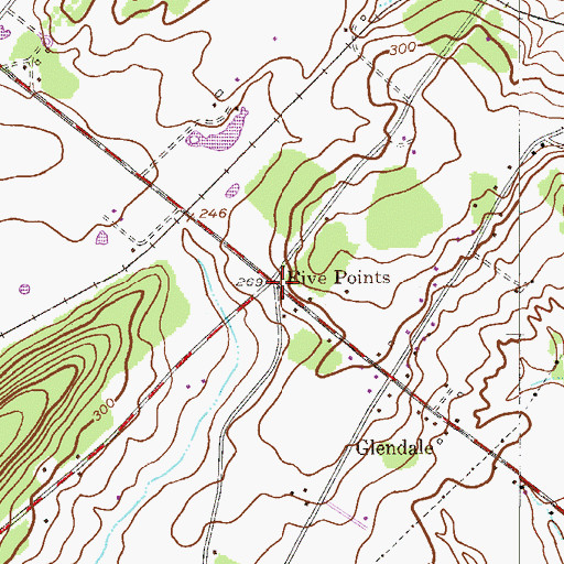 Topographic Map of Five Points, PA