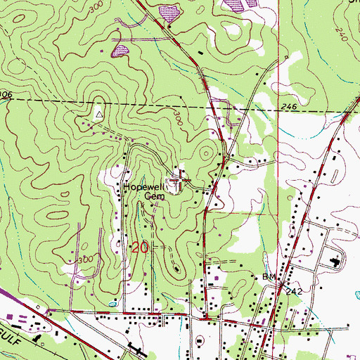 Topographic Map of Hopewell Cemetery, AL