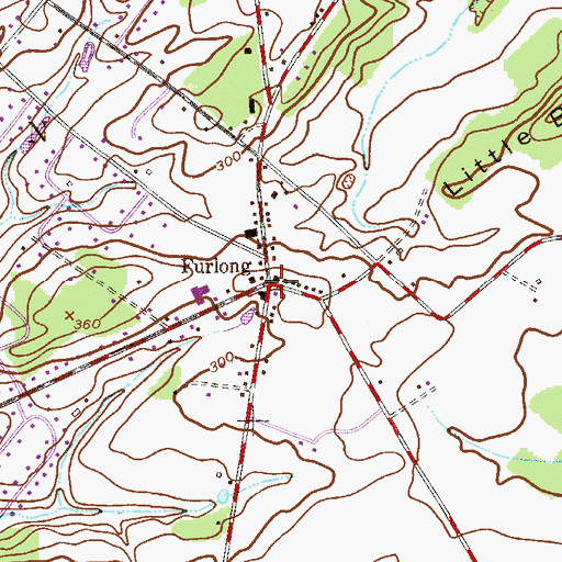 Topographic Map of Furlong, PA