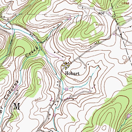 Topographic Map of Hobart, PA