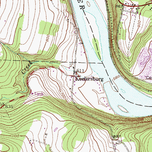 Topographic Map of Keelersburg, PA