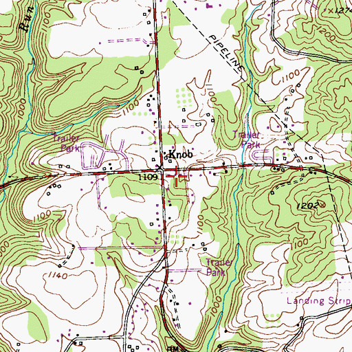 Topographic Map of Knob, PA