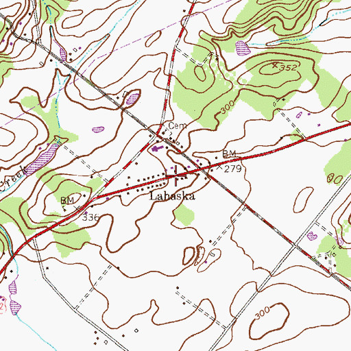 Topographic Map of Lahaska, PA
