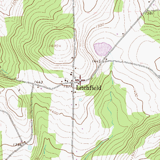 Topographic Map of Litchfield, PA