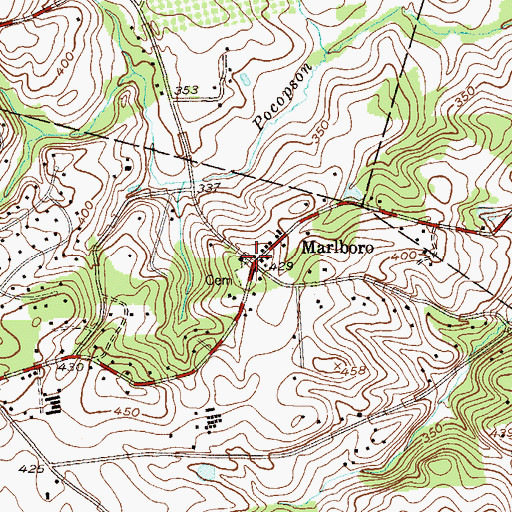 Topographic Map of Marlboro, PA