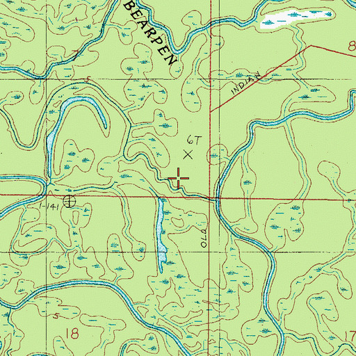 Topographic Map of Horsepen Creek, AL