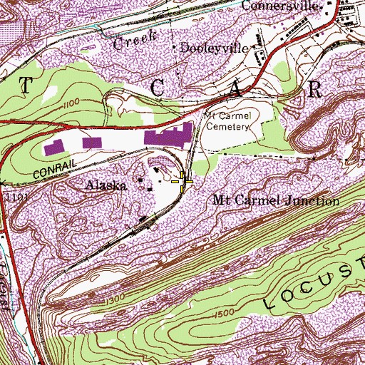 Topographic Map of Mount Carmel Junction, PA