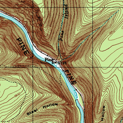 Topographic Map of Pine, PA