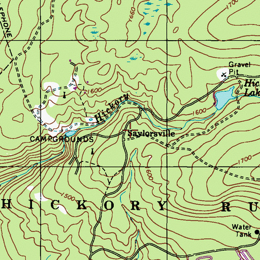 Topographic Map of Saylorsville, PA