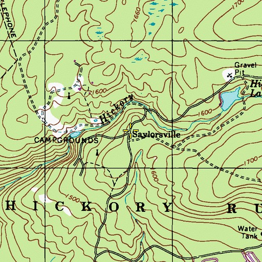 Topographic Map of Saylorsville, PA
