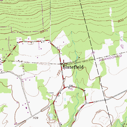 Topographic Map of Slatefield, PA