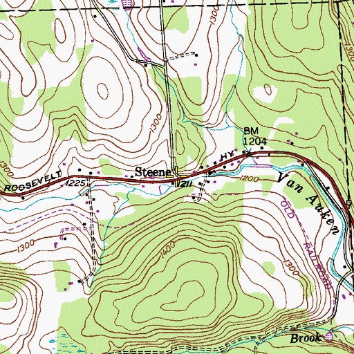 Topographic Map of Steene, PA