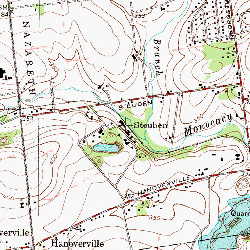 Topographic Map of Steuben, PA