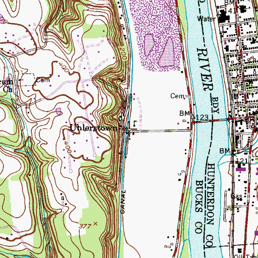 Topographic Map of Uhlerstown, PA