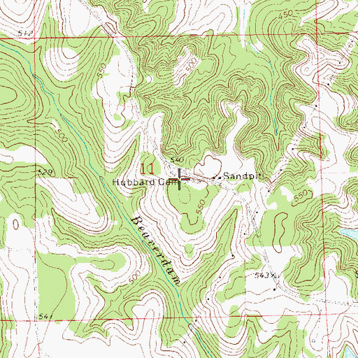 Topographic Map of Hubbard Cemetery, AL