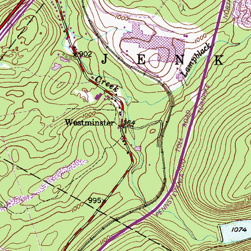 Topographic Map of Westminster, PA
