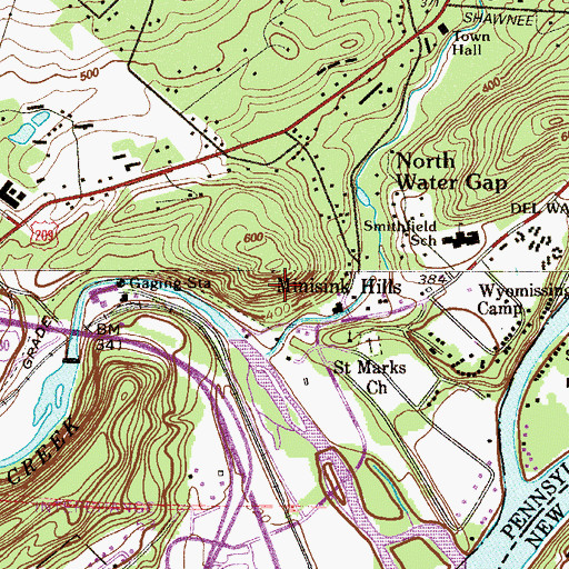 Topographic Map of Indian Chair, PA