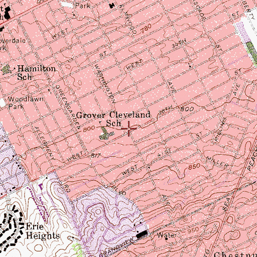 Topographic Map of Park Plaza, PA