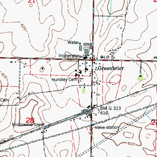 Topographic Map of Jones - Donnell Cemetery, AL
