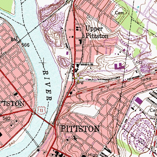 Topographic Map of Ravine Shaft (historical), PA