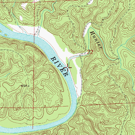 Topographic Map of Hunter Creek, AL