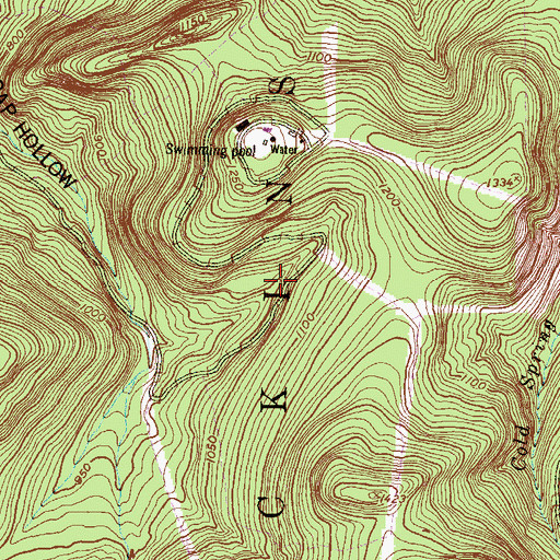Topographic Map of Kings Gap Hollow Trail, PA