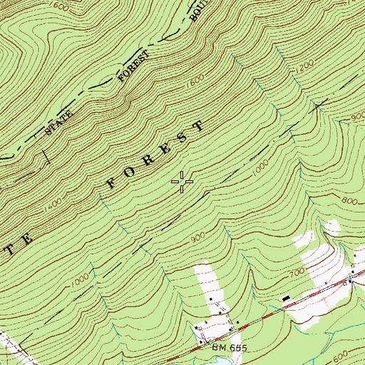 Topographic Map of Vincent Tram Trail, PA