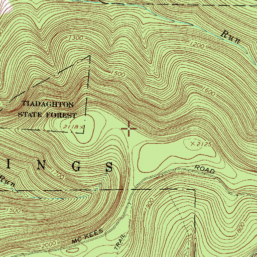 Topographic Map of Rank Hollow Trail, PA