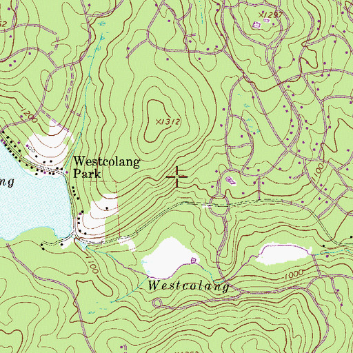 Topographic Map of Masthope Ski Area, PA