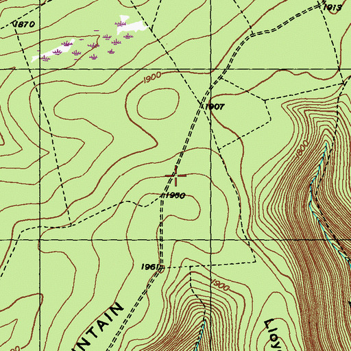 Topographic Map of Old Mountain Trail, PA