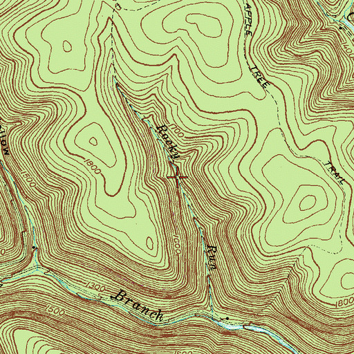 Topographic Map of Rocky Run Trail, PA