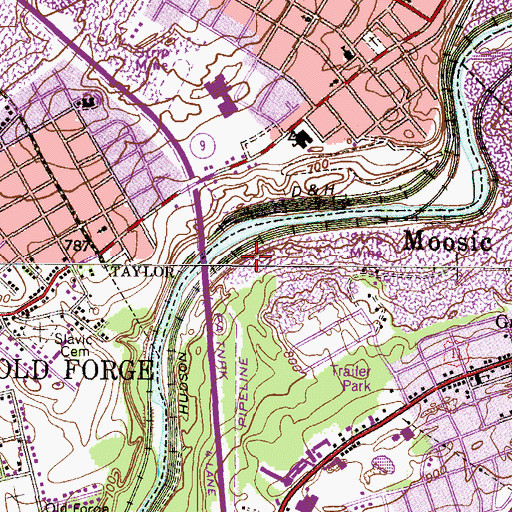 Topographic Map of Oakhill Breaker (historical), PA