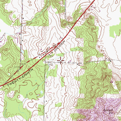 Topographic Map of Pine School (historical), PA
