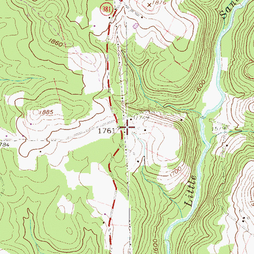 Topographic Map of Guthrie School (historical), PA