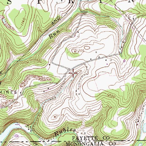 Topographic Map of Bunker Hill School (historical), PA