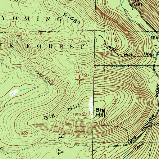 Topographic Map of Big Hill Trail, PA