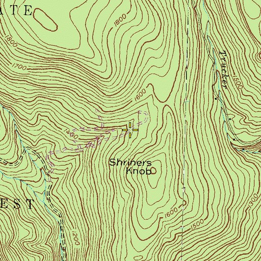 Topographic Map of Warrior Trail, PA