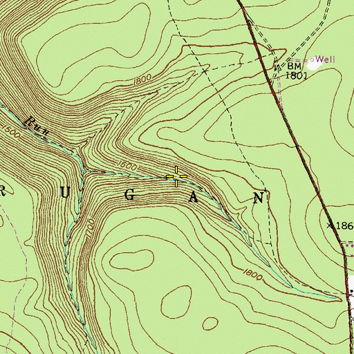 Topographic Map of Reeder Trail, PA