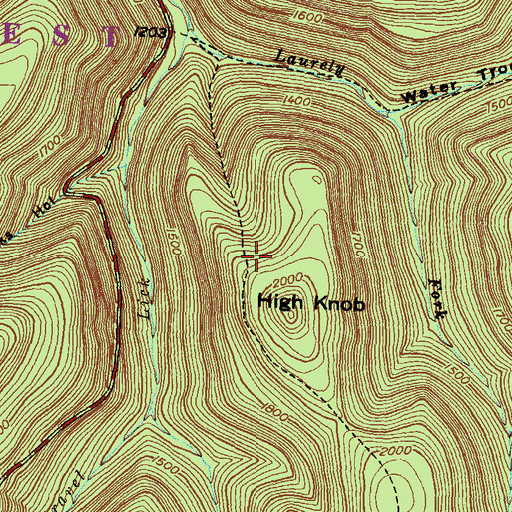 Topographic Map of Gravel Lick Trail, PA