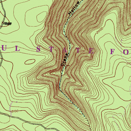 Topographic Map of Drake Hollow Trail, PA