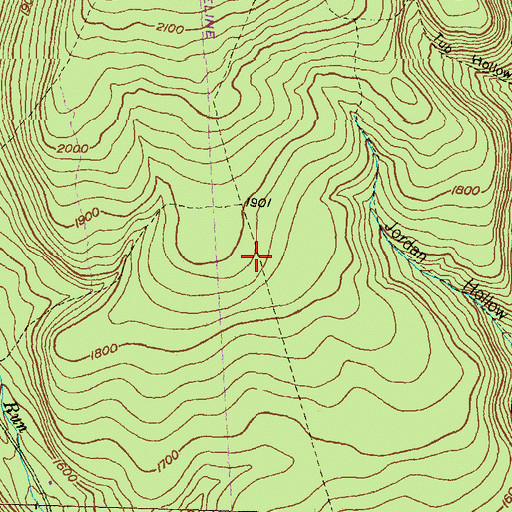 Topographic Map of Drury Ridge Trail, PA