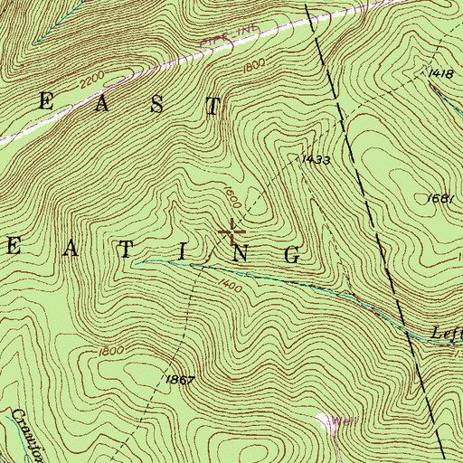 Topographic Map of Chicken Farm Trail, PA