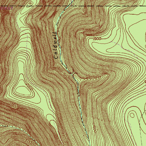 Topographic Map of Caldwell Run Trail, PA