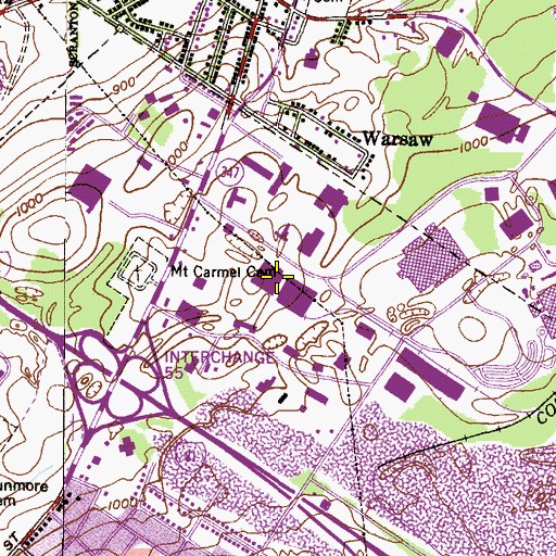 Topographic Map of Miracle Shopping Center, PA