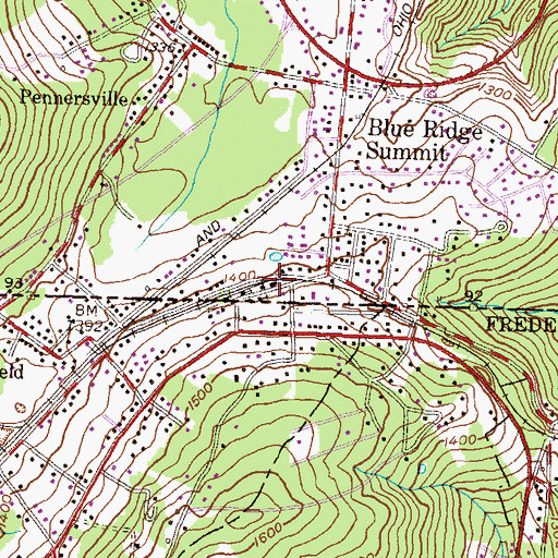 Topographic Map of Blue Ridge Station, PA
