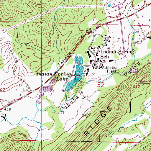 Topographic Map of Indian Spring Lake, AL