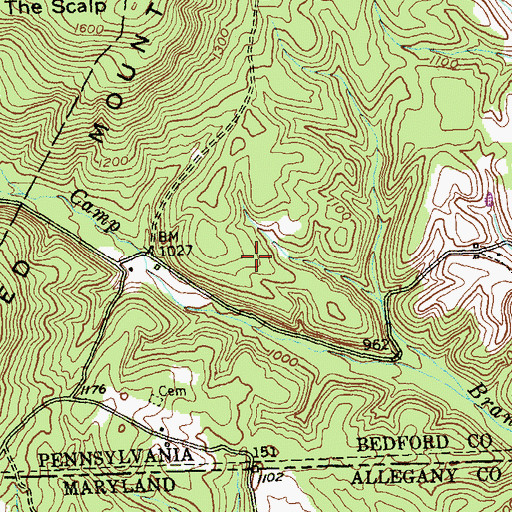 Topographic Map of Imes Trail, PA