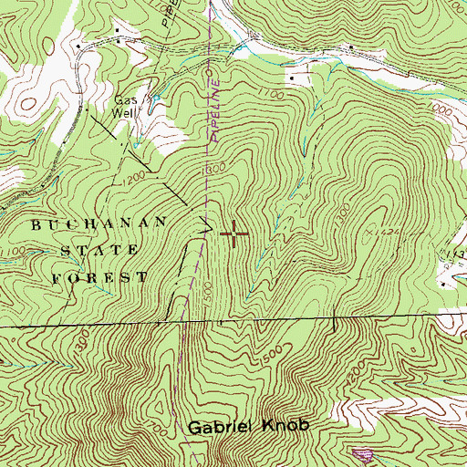Topographic Map of Gabriel Trail, PA