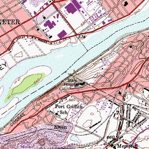 Topographic Map of Eagle Shaft (historical), PA